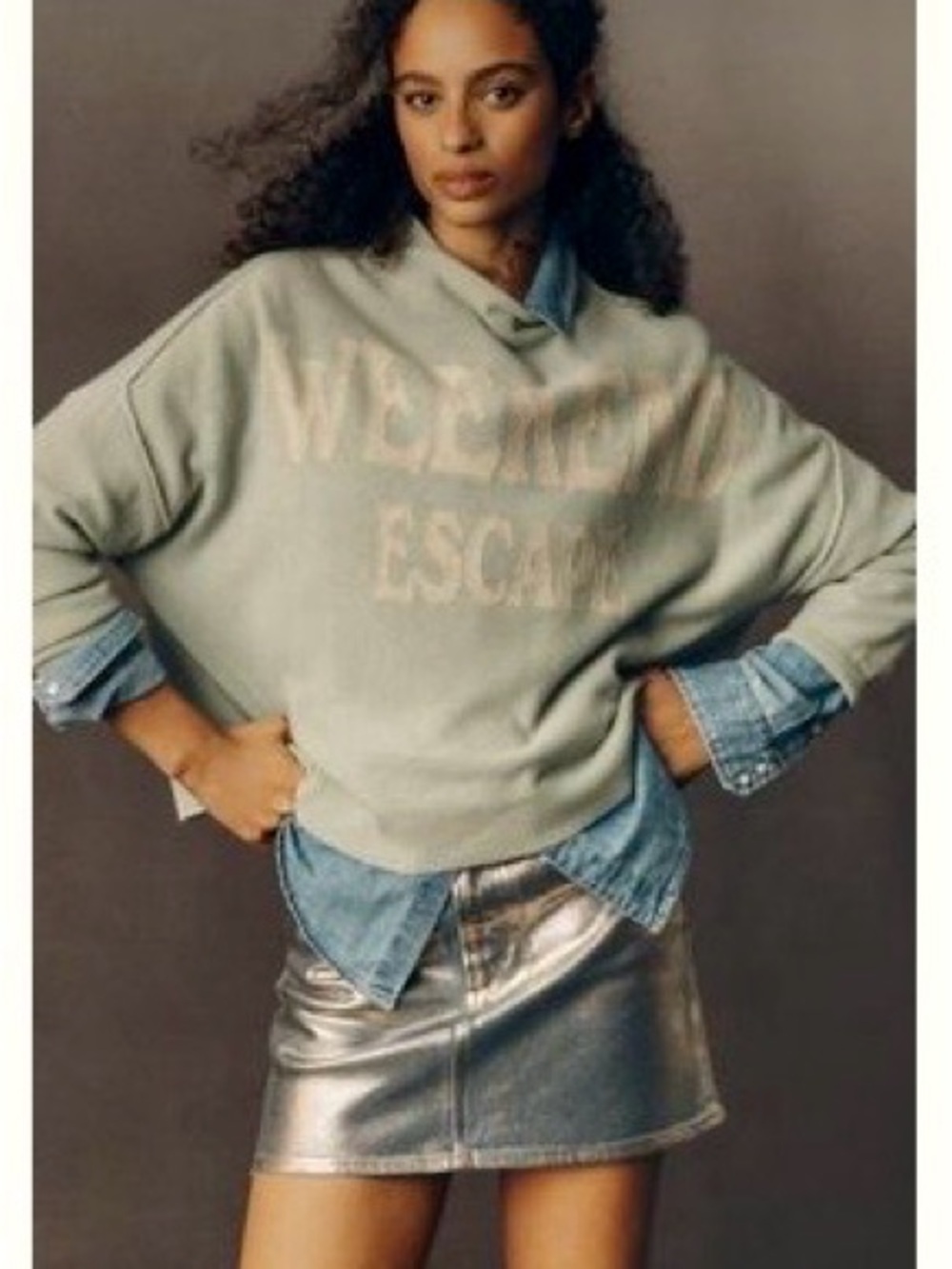 Pilcro 100% Cashmere Mint & Cream 'Weekend Escape' Sweater